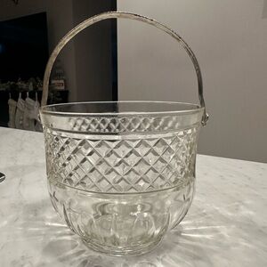 Gorgeous Vintage 1950’s crystal and silver ice bucket